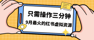 一单50-288，一天8单收益500＋小红书虚拟资源变现，视频课程＋实操课＋虚拟资料
