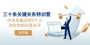 三十条关键关系特训营：你关系 最近的5个人决定你的财富水平（30节课）