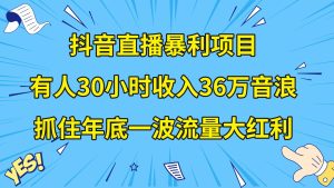 抖音直播暴利项目，有人30小时收入36万音浪，公司宣传片年会视频制作，抓住年底一波流量大红利