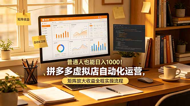 普通人也能日入 1000!拼多多虚拟店自动化运营,矩阵放大收益全程实操流程-娜娜项目网