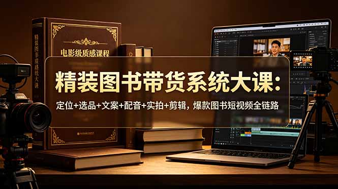 精装图书带货系统大课:定位+选品+文案+配音+实拍+剪辑,爆款图书短视频全链路-娜娜项目网