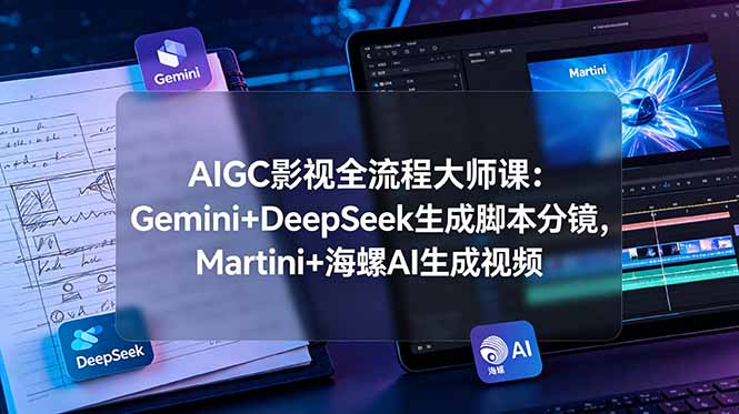 AIGC影视全流程大师课:Gemini+DeepSeek生成脚本分镜,Martini+海螺AI生成视频-娜娜项目网