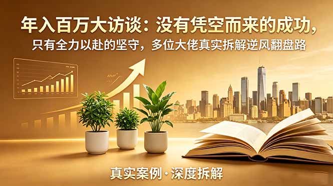 年入百万大访谈-更新：没有凭空而来的成功，只有全力以赴的坚守，多位大佬真实拆解逆风翻盘路-娜娜项目网