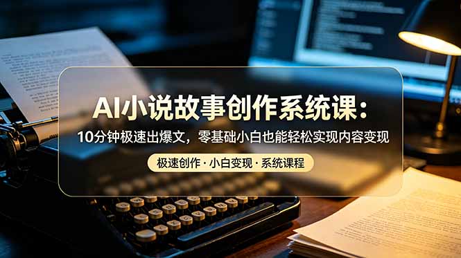 AI小说故事创作系统课：10分钟极速出爆文，零基础小白也能轻松实现内容变现-娜娜项目网