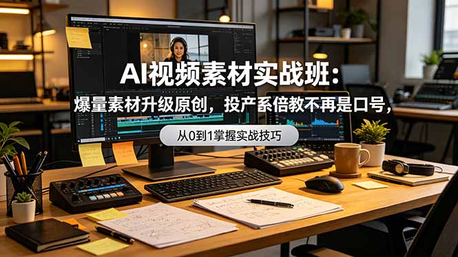 AI视频素材实战班：爆量素材升级原创，投产翻倍不再是口号，0-1系统教学实战落地-娜娜项目网