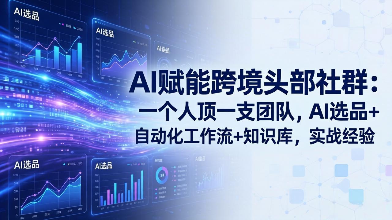 AI赋能跨境头部社群-更新6月：一个人顶一支团队，AI选品+自动化工作流+知识库，实战经验-娜娜项目网