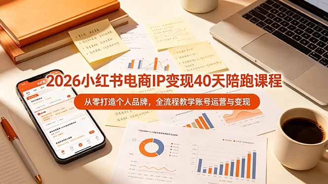 2026小红书电商IP变现40天陪跑课程-11期，从零打造个人品牌，全流程教学账号运营与变现-娜娜项目网