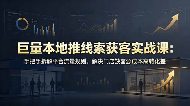 巨量本地推线索获客实战课：手把手拆解平台流量规则，解决门店缺客源成本高转化差-娜娜项目网