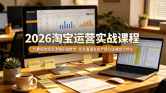 2026 淘宝运营实战课程，付费投放底层逻辑实操教学，优化直通车投产提升店铺成交转化-娜娜项目网