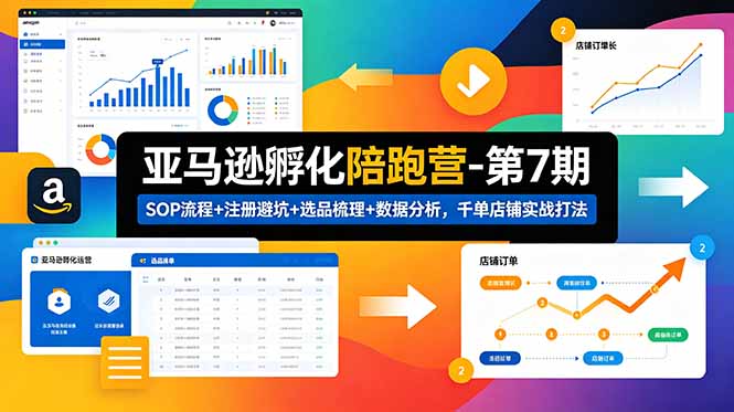 亚马逊孵化陪跑营-第7期：SOP流程+注册避坑+选品梳理+数据分析，千单店铺实战打法（更新0625）-娜娜项目网