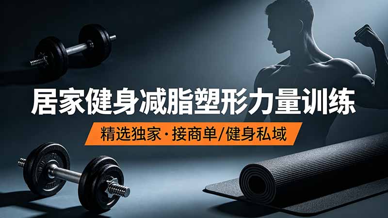 抖音健身热门短视频教学：居家健身减脂塑形力量训练，精选独家，接商单或者健身私域-娜娜项目网