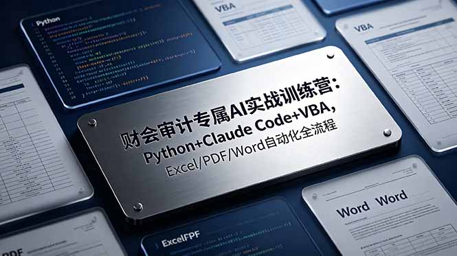 财会审计专属 AI实战训练营：Python+Claude Code+VBA，Excel/PDF/Word自动化全流程-娜娜项目网