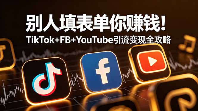 别人填表单你赚钱!TikTok+FB+YouTube 引流变现全攻略【原创双语字幕】-娜娜项目网