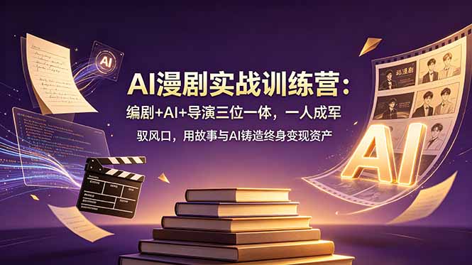 AI漫剧实战训练营:编剧+AI+导演三位一体,一人成军 驭风口,用故事与AI铸造终身变现资产-娜娜项目网