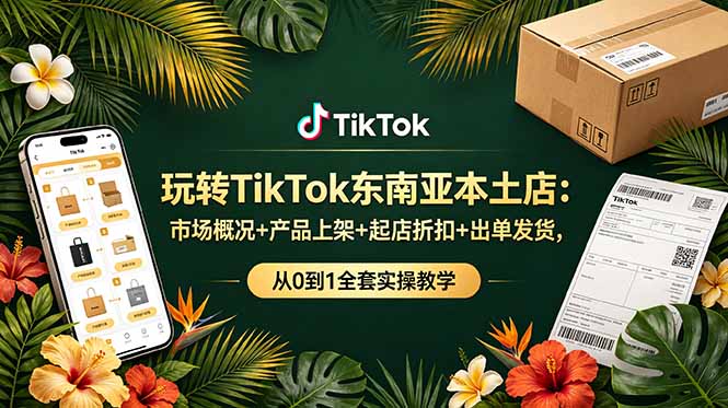 玩转TikTok东南亚本土店：市场概况+产品上架+起店折扣+出单发货，从0到1全套实操教学-娜娜项目网