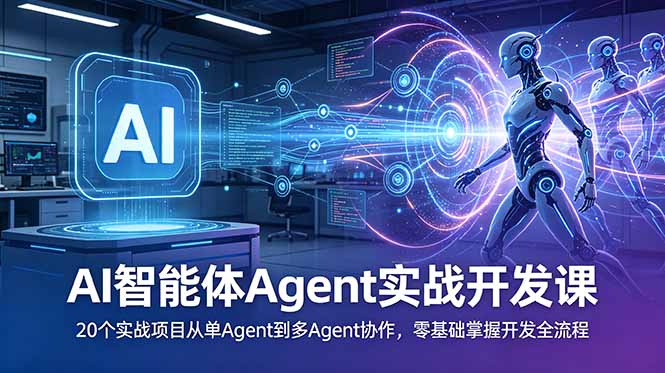 AI智能体Agent实战开发课:20个实战项目从单Agent到多Agent协作,零基础掌握开发全流程-娜娜项目网