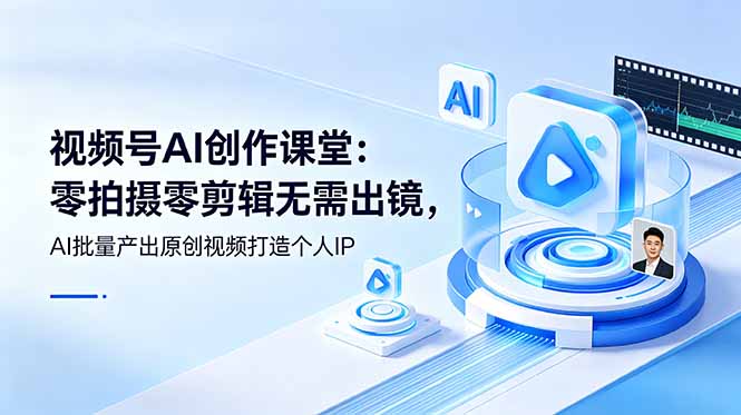 视频号AI创作课堂：零拍摄零剪辑无需出镜，AI批量产出原创视频打造个人IP-娜娜项目网