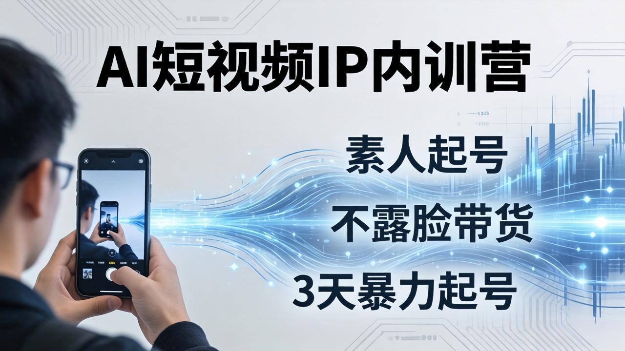 2026AI短视频IP内训营-更新:从素人起号到不露脸带货,3天暴力起号全流程拆解-娜娜项目网