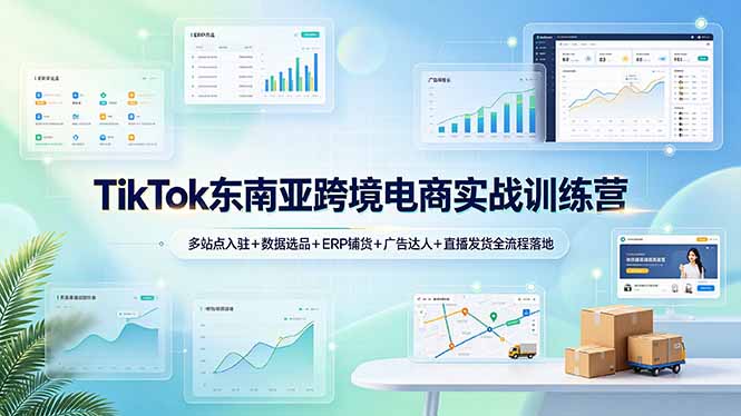 TikTok东南亚跨境电商实战训练营:多站点入驻+数据选品+ERP铺货+广告达人+直播发货全流程落地-娜娜项目网