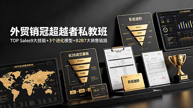 外贸销冠超越者私教班:TOP Sales9大技能+3个进化模型+B2B7大销售链路,系统进阶-娜娜项目网