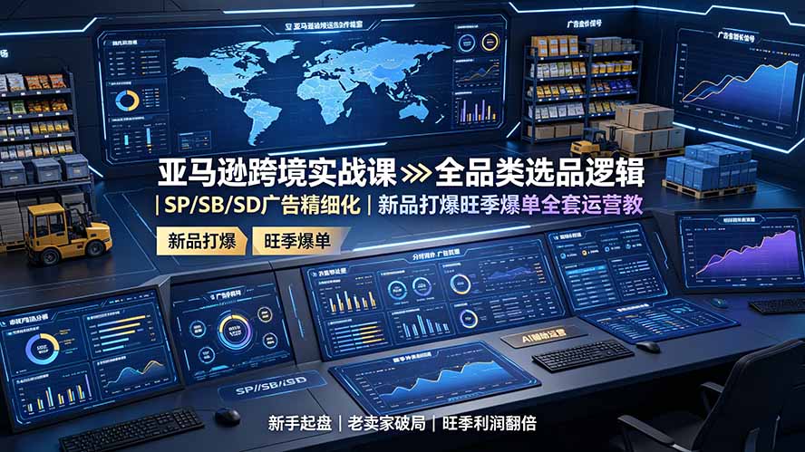亚马逊跨境实战课:全品类选品逻辑|SP/SB/SD广告精细化|新品打爆旺季爆单全套运营教程-娜娜项目网