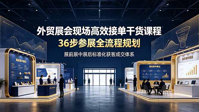 外贸展会现场高效接单干货课程,36步参展全流程规划,展前展中展后标准化获客成交体系-娜娜项目网