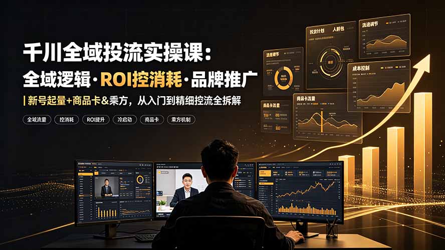 千川全域投流实操课:全域逻辑·ROI控消耗·品牌推广|新号起量+商品卡&乘方,从入门到精细控流全拆解-娜娜项目网