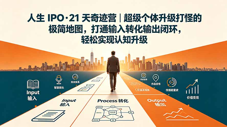 人生 IPO-21 天奇迹营|超级个体升级打怪的极简地图,打通输入转化输出闭环,轻松实现认知升级-娜娜项目网