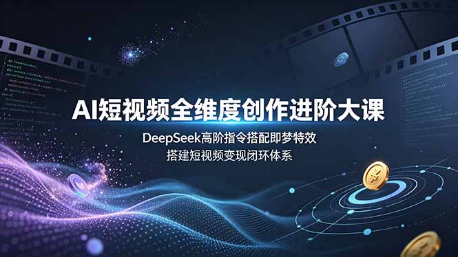 AI短视频全维度创作进阶大课,DeepSeek高阶指令搭配即梦特效,搭建短视频变现闭环体系-娜娜项目网