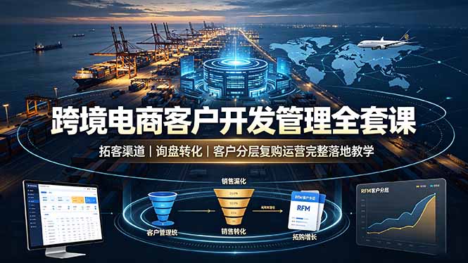跨境电商客户开发管理全套课·拓客渠道|询盘转化|客户分层复购运营完整落地教学-娜娜项目网