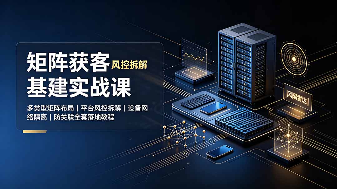 矩阵获客基建实战课：多类型矩阵布局｜平台风控拆解｜设备网络隔离｜防关联全套落地教程-娜娜项目网