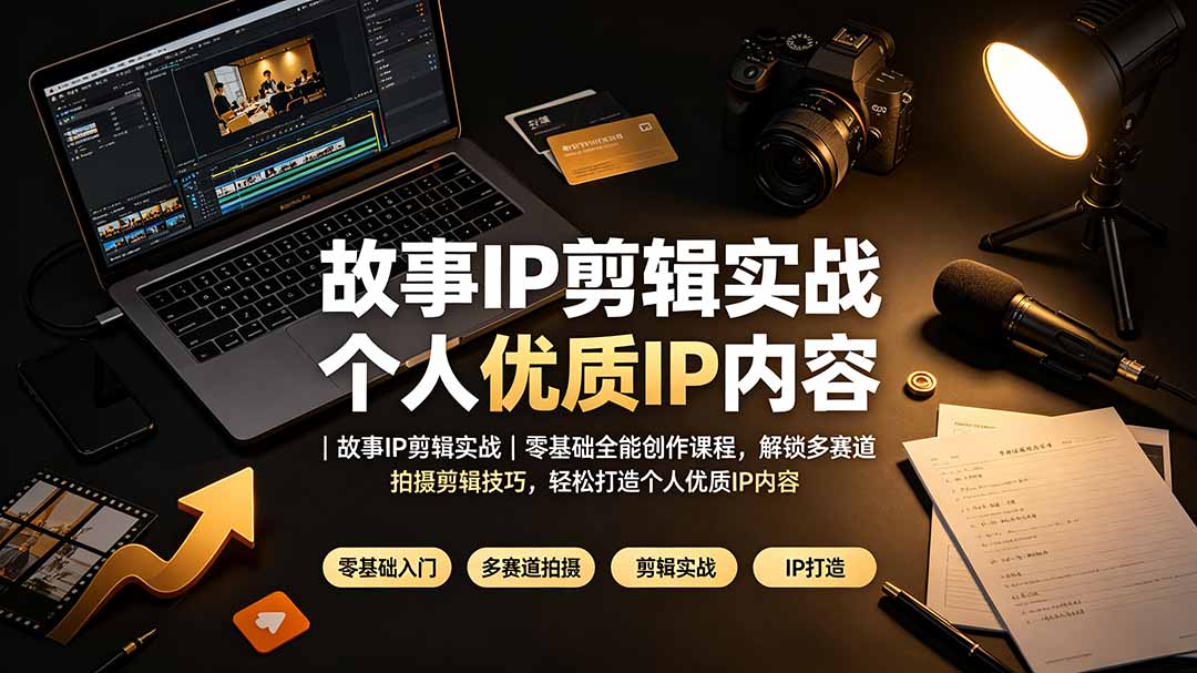 故事IP剪辑实战|零基础全能创作课程,解锁多赛道拍摄剪辑技巧,轻松打造个人优质IP内容-娜娜项目网