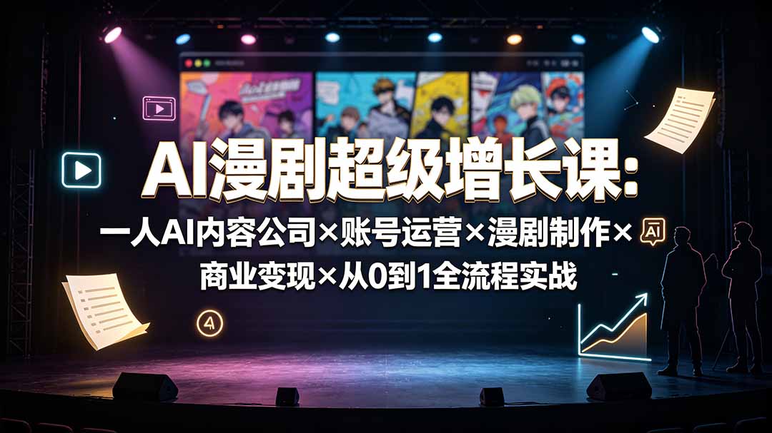 AI漫剧超级增长课：一人AI内容公司×账号运营×漫剧制作×商业变现×从0到1全流程实战-娜娜项目网