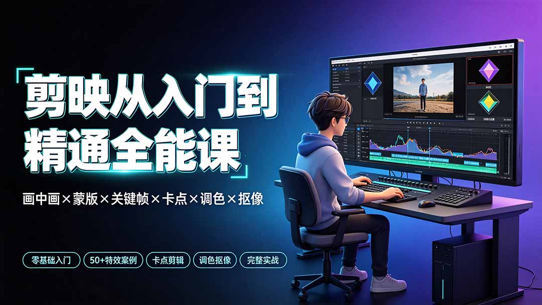 剪映从入门到精通全能课:画中画×蒙版×关键帧×卡点×调色×抠像,一站式掌握剪辑核心技能-娜娜项目网
