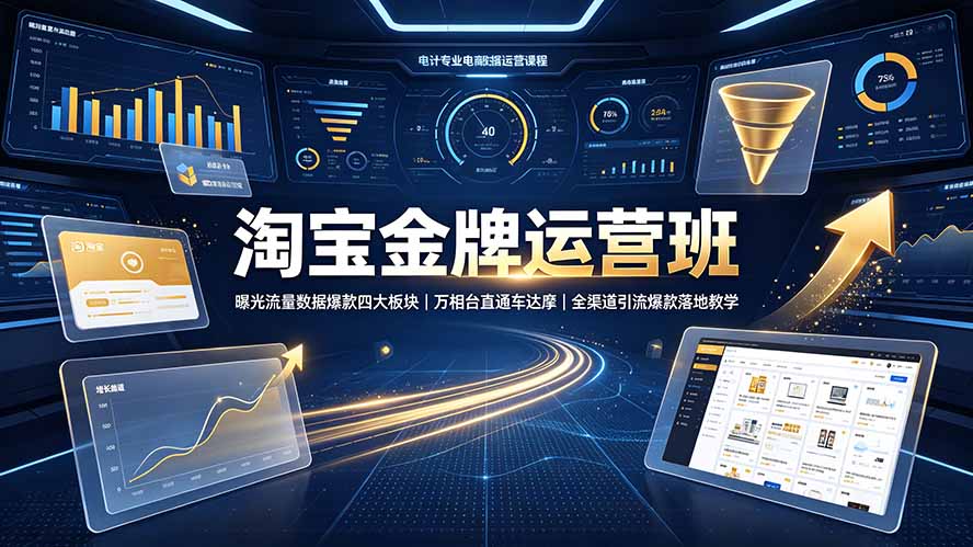 淘宝金牌运营班-7月:曝光流量数据爆款四大板块|万相台直通车达摩|全渠道引流爆款落地教学-娜娜项目网