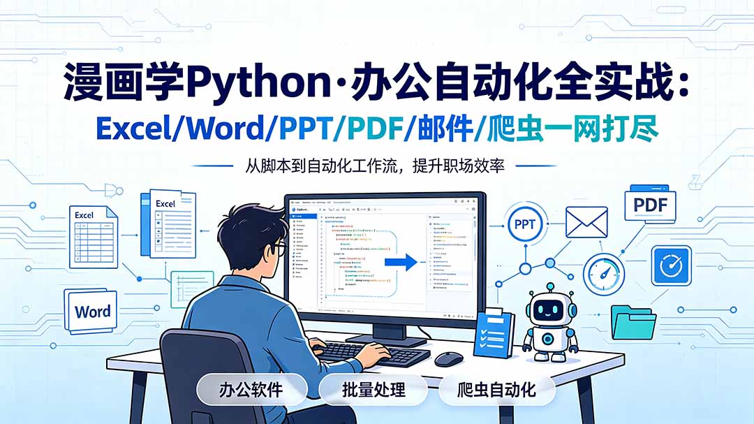 漫画学Python·办公自动化全实战：Excel/Word/PPT/PDF/邮件/爬虫一网打尽-娜娜项目网