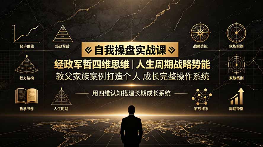 自我操盘实战课：经政军哲四维思维｜人生周期战略势能｜教父家族案例打造个人成长完整操作系统-娜娜项目网