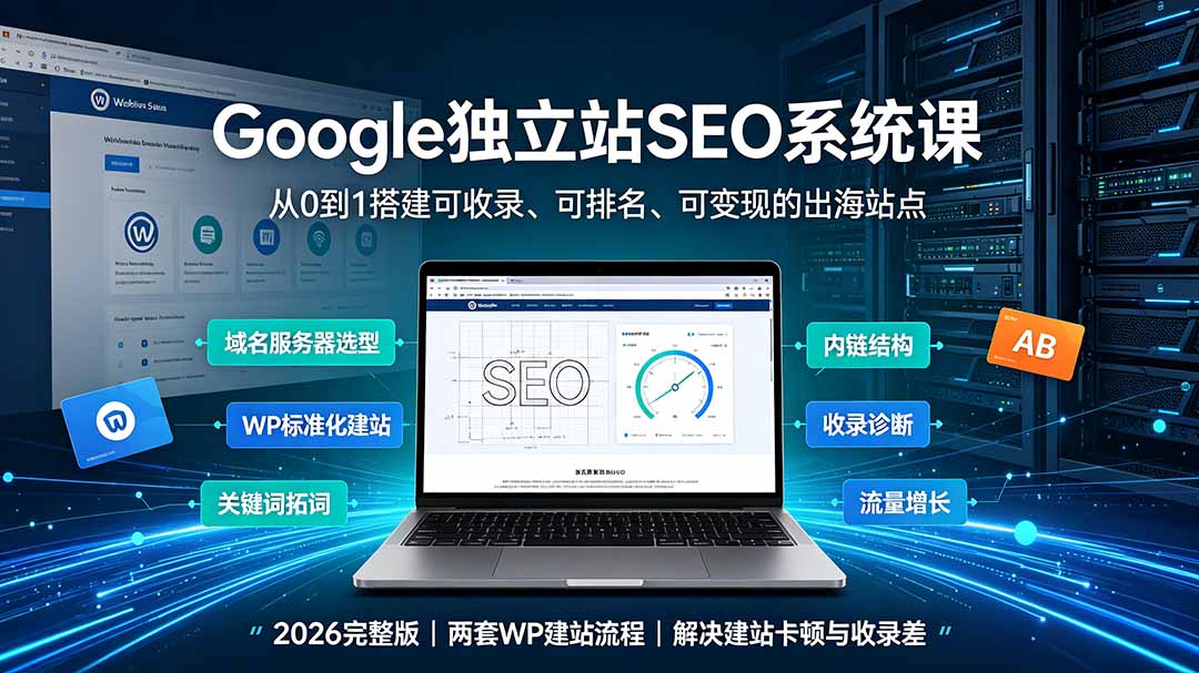 Google独立站SEO-7月系统课：出海基建×WordPress建站×AI内容生产×站内外优化×Search Console×AdSense变现-娜娜项目网