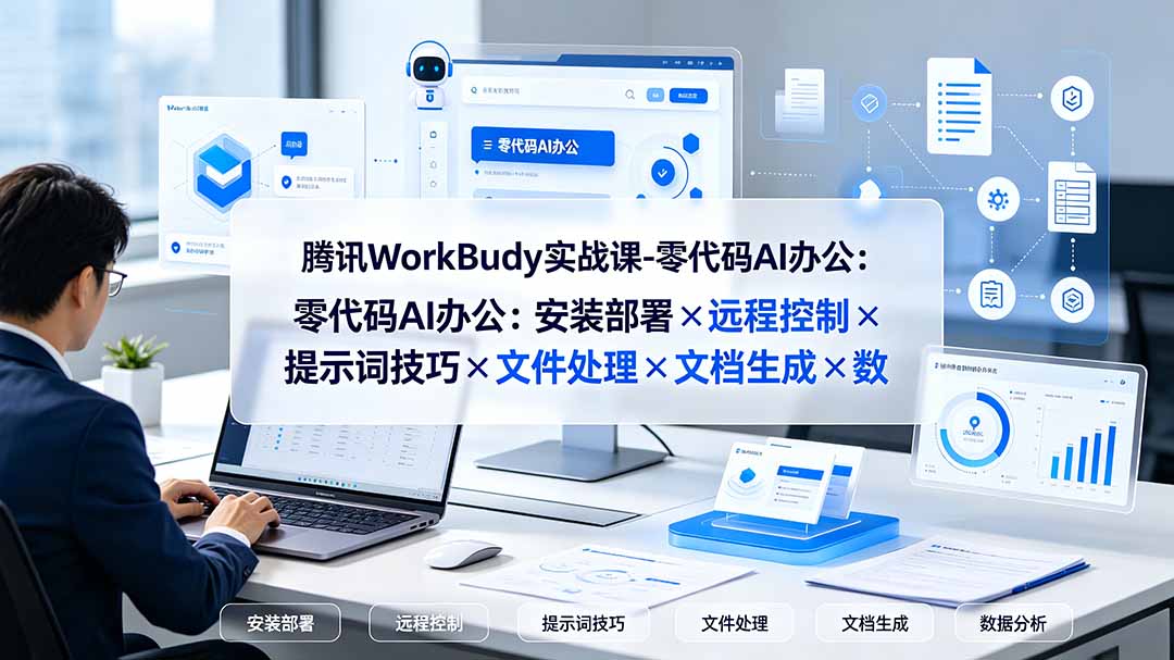 腾讯WorkBuddy实战课-零代码AI办公：安装部署×远程控制×提示词技巧×文件处理×文档生成×数据分析-娜娜项目网