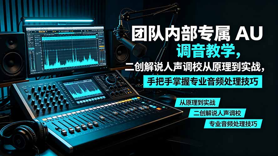 某大佬团队内部专属 AU 调音教学,二创解说人声调校从原理到实战,手把手掌握专业音频处理技巧-娜娜项目网