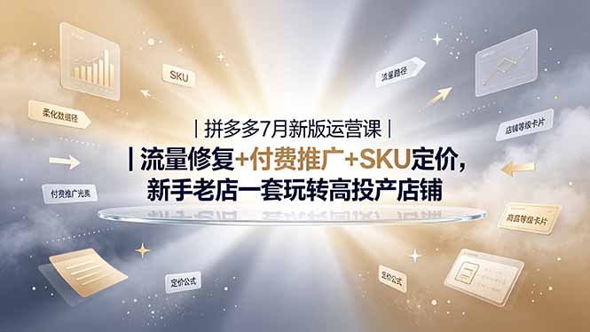 2026拼多多掘金运营私教大课-7月,流量推广定价申诉全覆盖,一套打法稳定店铺长期出单-娜娜项目网