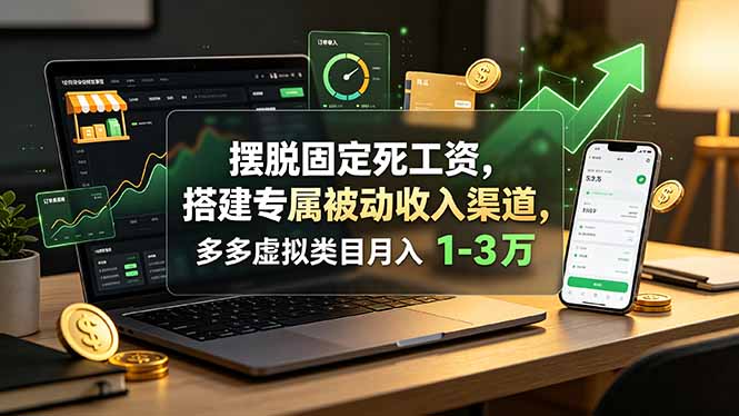 摆脱固定死工资，搭建专属被动收入渠道，多多虚拟类目月入 1-3 万-娜娜项目网