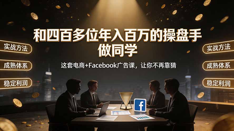 和四百多位年入百万的操盘手做同学——这套电商+Facebook广告课,让你不再靠猜【原创双语字幕】-娜娜项目网
