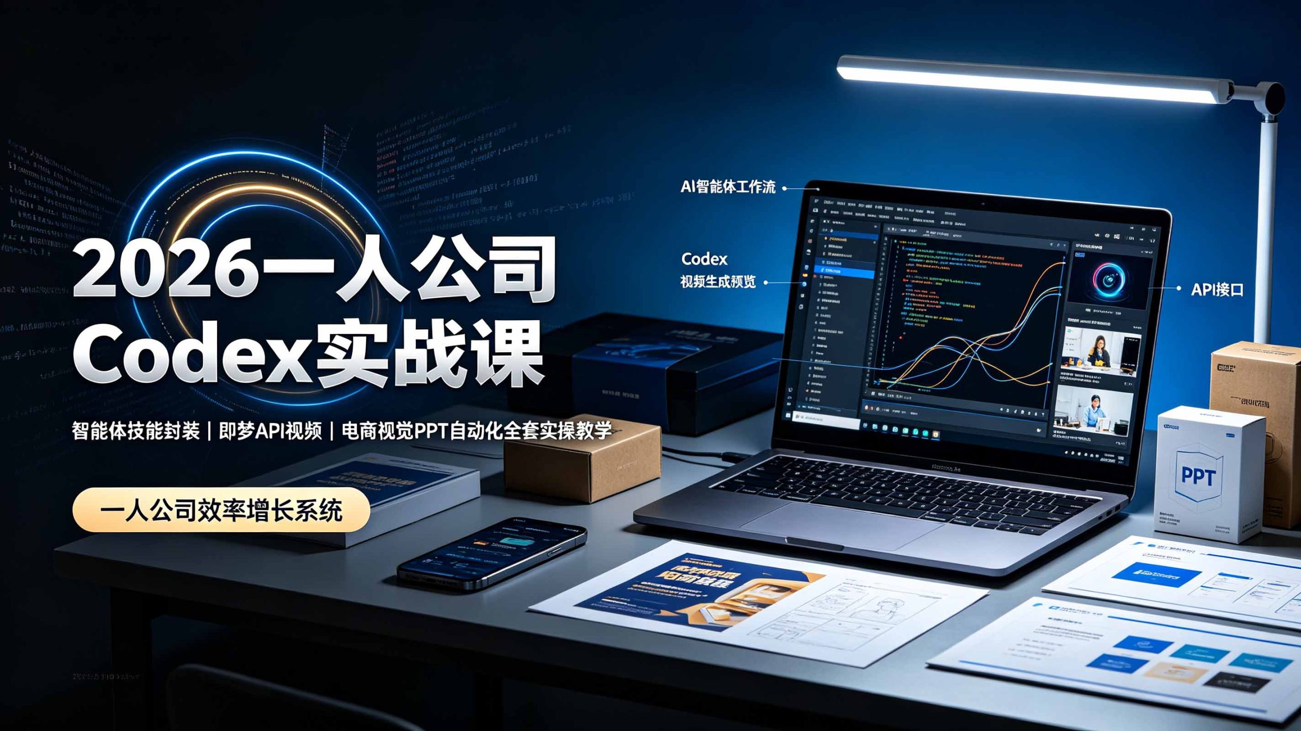 2026一人公司Codex实战课◆智能体技能封装|即梦API视频|电商视觉PPT自动化全套实操教学-娜娜项目网