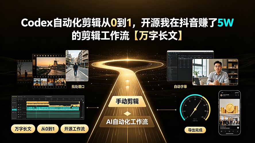 Codex自动化剪辑从0到1,开源我在抖音赚了5W 的剪辑工作流【万字长文】-娜娜项目网
