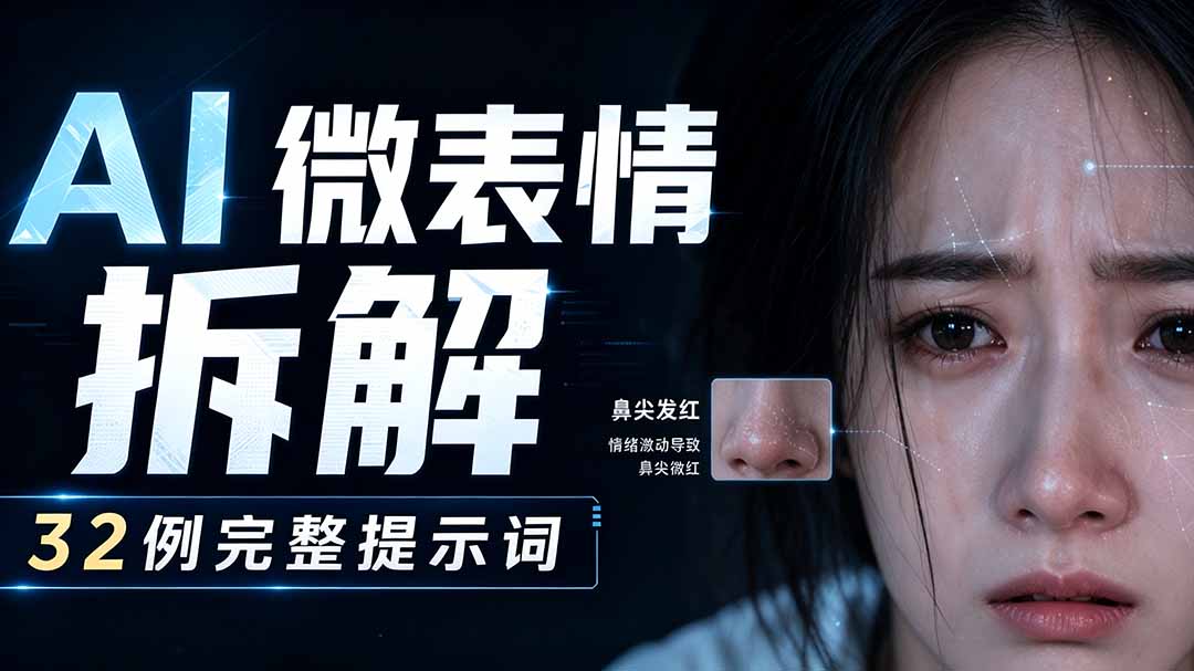 AI微表情拆解提示词合集,精准调控AI角色表情,告别塑料感、AI面瘫脸。-娜娜项目网