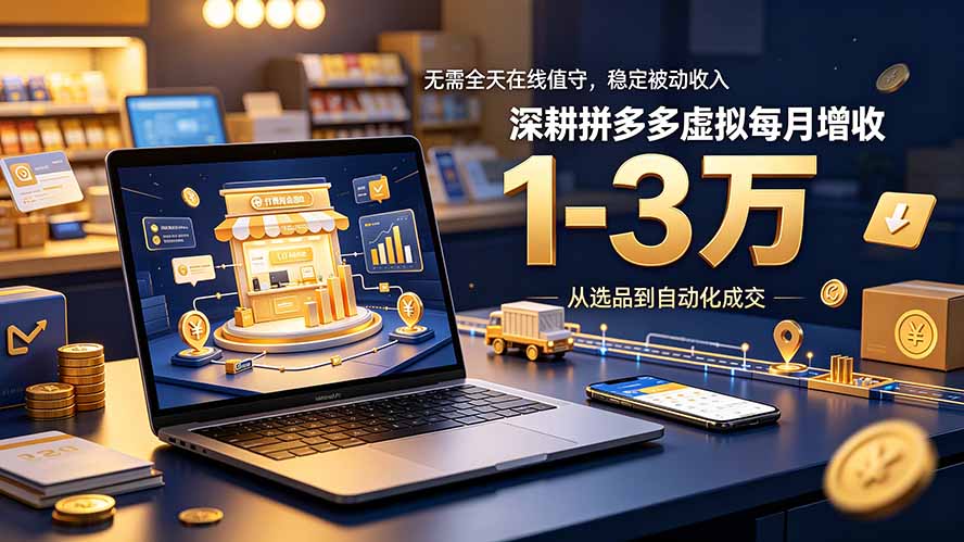 无需全天在线值守，稳定被动收入，深耕拼多多虚拟每月增收 1-3 万-娜娜项目网