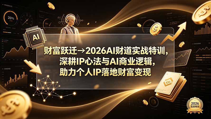 财富跃迁→2026AI财道实战特训,深耕IP心法与AI商业逻辑,助力个人IP落地财富变现-娜娜项目网