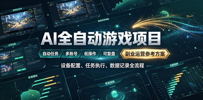 AI全自动游戏躺賺副业:日入几百,稳定运行三年的项目!-娜娜项目网