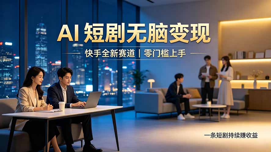 别乱找副业了，快手 AI 短剧零门槛长久被动增收-娜娜项目网